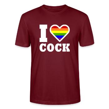 I love cock - T-shirt bio CRAFTER Stanley Stella Unisexe - bordeaux - Devant - Alina (178cm) & Michal (187cm)