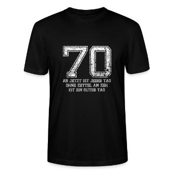 70 Jeder Tag ohne Zettel am Zeh ist ein guter Tag - Stanley/Stella Unisex Bio-T-Shirt CRAFTER - Schwarz - Vorne - Alina (178cm) & Michal (187cm)