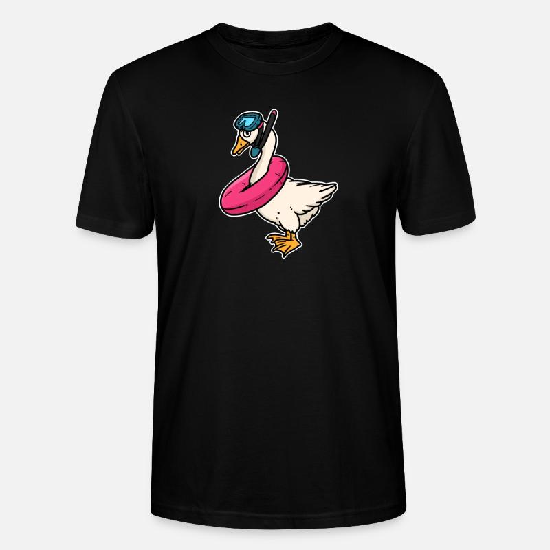 Sommer Gans Schwimmbad - Stanley/Stella Unisex Bio-T-Shirt CRAFTER - Schwarz