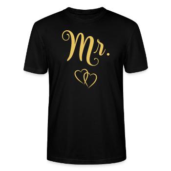 Mr. and Mrs. - Stanley/Stella Unisex Bio-T-Shirt CRAFTER - Schwarz - Vorne - Alina (178cm) & Michal (187cm)