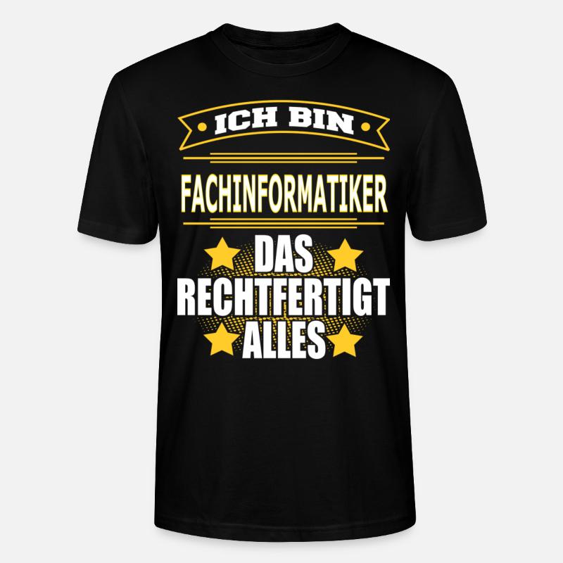 FACHINFORMATIKER - Stanley/Stella Unisex Bio-T-Shirt CRAFTER - Schwarz