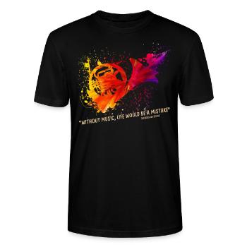 waldhorn - Stanley/Stella Unisex Bio-T-Shirt CRAFTER - Schwarz - Vorne - Alina (178cm) & Michal (187cm)