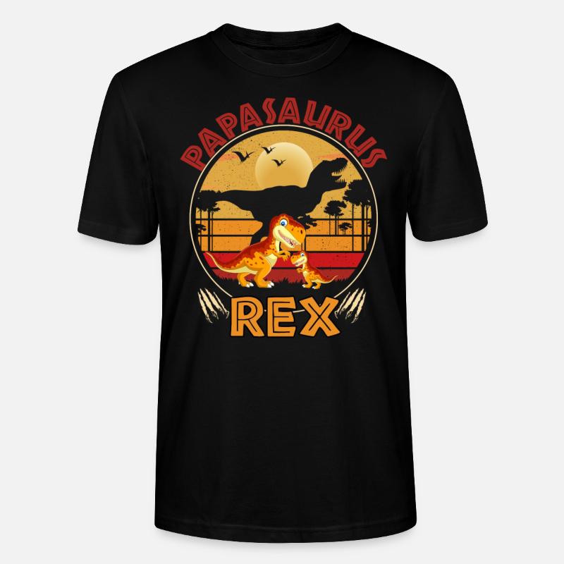 Papasaurus Rex - Stanley/Stella Unisex Bio-T-Shirt CRAFTER - Schwarz