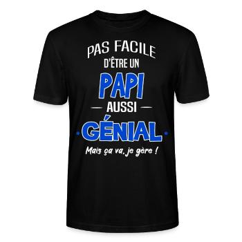 PAPI - T-shirt bio CRAFTER Stanley Stella Unisexe - noir - Devant - Alina (178cm) & Michal (187cm)