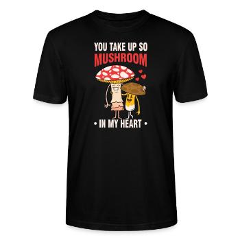 Champignons ramasseurs de champignons couple amour - T-shirt bio CRAFTER Stanley Stella Unisexe - noir - Devant - Alina (178cm) & Michal (187cm)