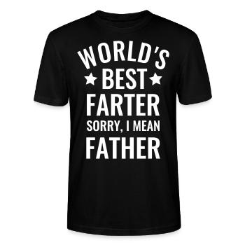 Meilleur père Drôle de paroles du monde meilleur Farter - T-shirt bio CRAFTER Stanley Stella Unisexe - noir - Devant - Alina (178cm) & Michal (187cm)