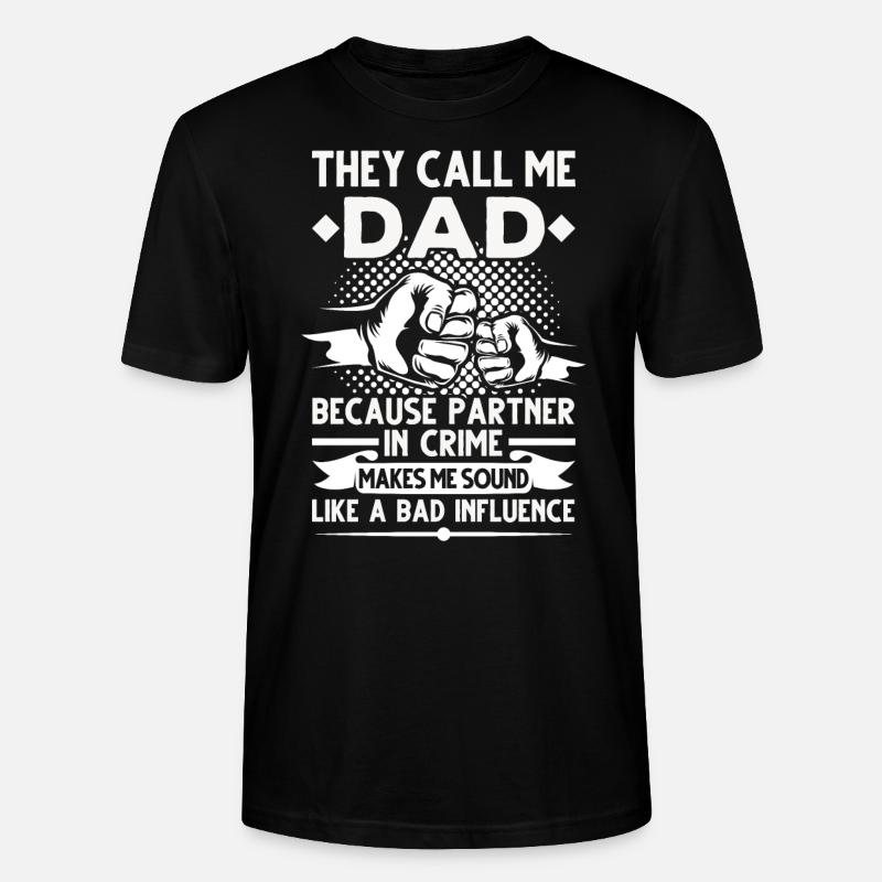 Dad Dad Dad Gift - Stanley/Stella CRAFTER Unisex Organic T-Shirt - black