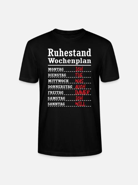 Ruhestand Rentner Wochenplan Geschenk - Stanley/Stella Unisex Bio-T-Shirt CRAFTER - Schwarz