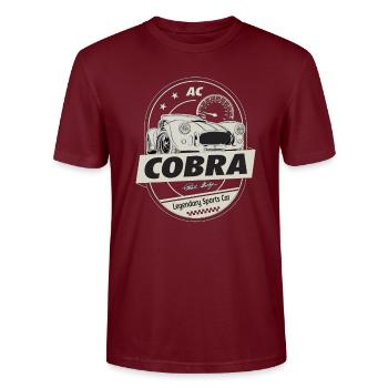 AC Cobra - Sportscar - Emblem Gift - Stanley/Stella CRAFTER Unisex Organic T-Shirt - burgundy - Front - Alina (178cm) & Michal (187cm)