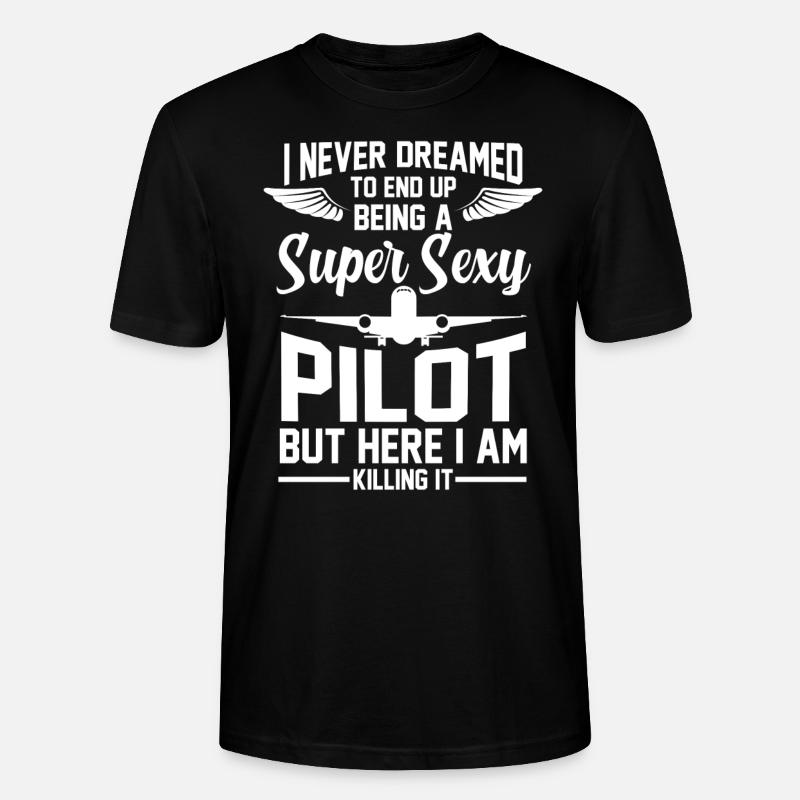 Pilote de vol pilote cadeau - T-shirt bio CRAFTER Stanley Stella Unisexe - noir