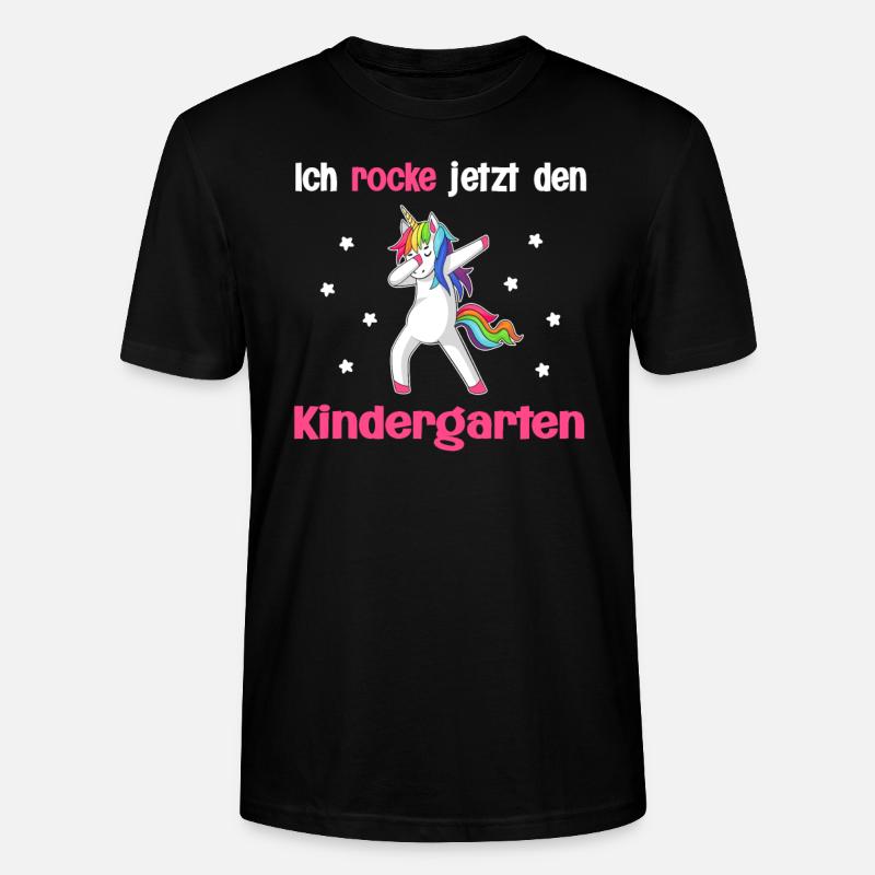 Kindergartenkind Einhorn Kindergarten-Anfang - Stanley/Stella Unisex Bio-T-Shirt CRAFTER - Schwarz