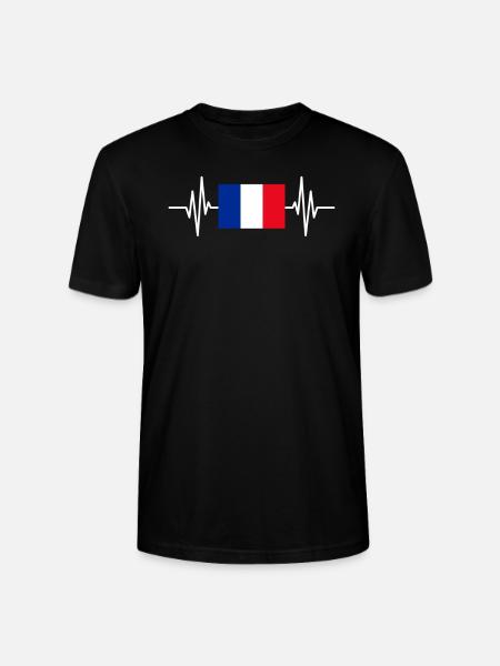 Frankreich-Flagge Französisch Geschenk - Stanley/Stella Unisex Bio-T-Shirt CRAFTER - Schwarz