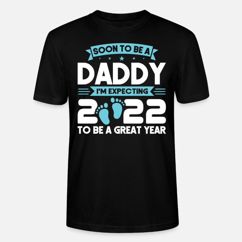 Future Daddy 2022 Future Papa Baby Geschenk - Stanley/Stella Unisex Bio-T-Shirt CRAFTER - Schwarz
