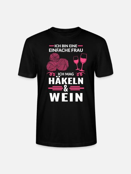 Häckeln Wein Nähen Geschenk - Stanley/Stella Unisex Bio-T-Shirt CRAFTER - Schwarz