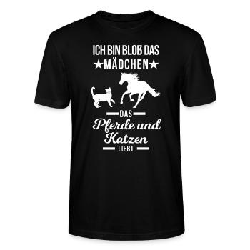 Pferde Katze Pferd Geschenk - Stanley/Stella Unisex Bio-T-Shirt CRAFTER - Schwarz - Vorne - Alina (178cm) & Michal (187cm)