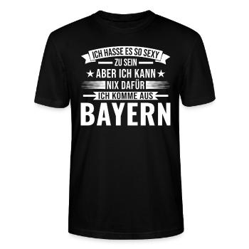 Bayer Bayern Bayrisch Geschenk - Stanley/Stella Unisex Bio-T-Shirt CRAFTER - Schwarz - Vorne - Alina (178cm) & Michal (187cm)