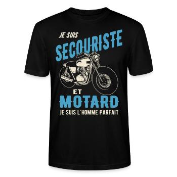 secouriste et motard l'homme parfait - T-shirt bio CRAFTER Stanley Stella Unisexe - noir - Devant - Alina (178cm) & Michal (187cm)