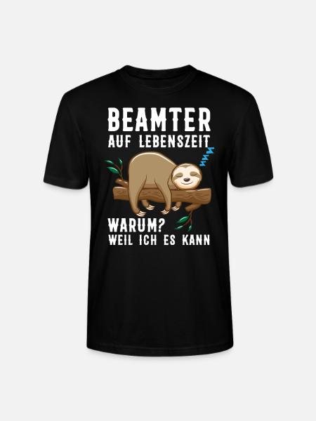 Beamter Faultier Beamte Geschenk - Stanley/Stella Unisex Bio-T-Shirt CRAFTER - Schwarz