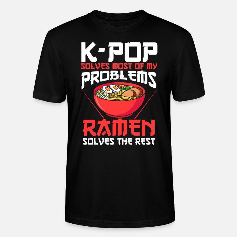 K-Pop & Ramen K-Pop Gift - Stanley/Stella CRAFTER Unisex Organic T-Shirt - black