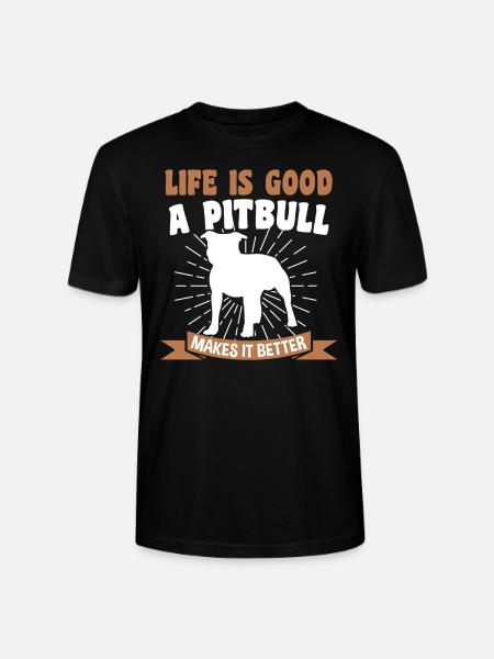 Pitbull Pitbull Geschenk - Stanley/Stella Unisex Bio-T-Shirt CRAFTER - Schwarz
