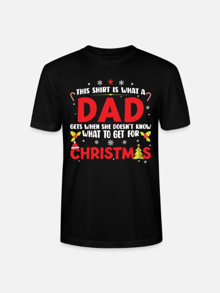Father Dad Christmas Dad Gift - Stanley/Stella CRAFTER Unisex Organic T-Shirt - black