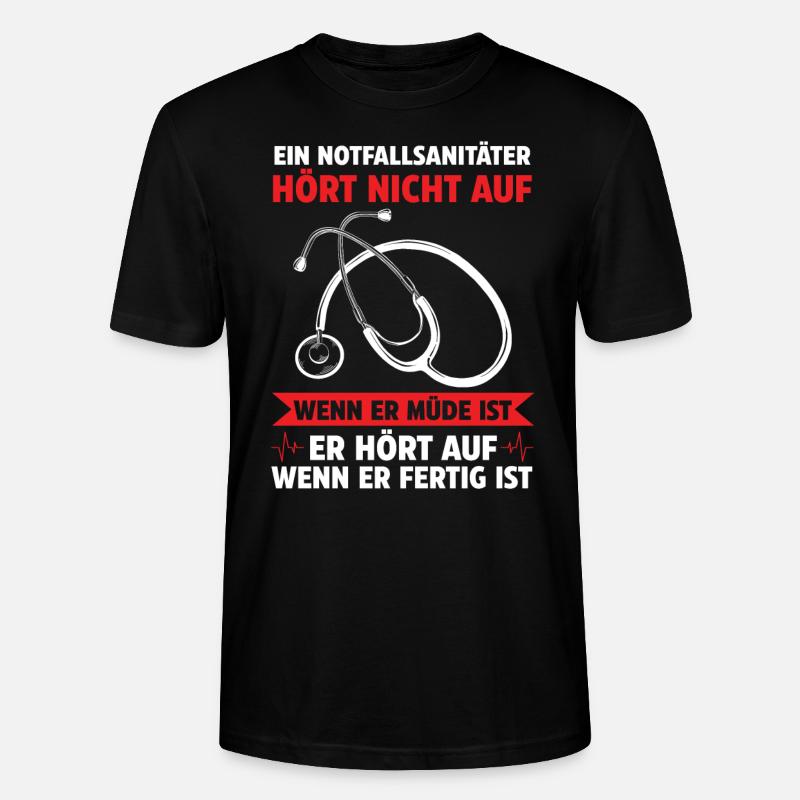 Notfallsanitäter Rettungssanitäter Geschenk - Stanley/Stella Unisex Bio-T-Shirt CRAFTER - Schwarz