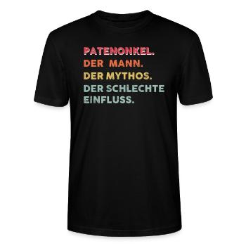 Patenonkel Patenkind Pate Geschenk - Stanley/Stella Unisex Bio-T-Shirt CRAFTER - Schwarz - Vorne - Alina (178cm) & Michal (187cm)