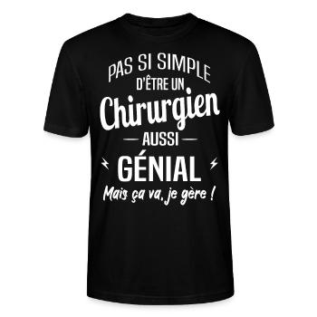 Chirurgien - T-shirt bio CRAFTER Stanley Stella Unisexe - noir - Devant - Alina (178cm) & Michal (187cm)