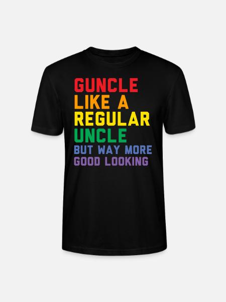 Guncle Regenbogenfahne Pride Monat Geschenk - Stanley/Stella Unisex Bio-T-Shirt CRAFTER - Schwarz