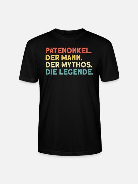 Patenonkel Pate Taufpate Geschenk - Stanley/Stella Unisex Bio-T-Shirt CRAFTER - Schwarz