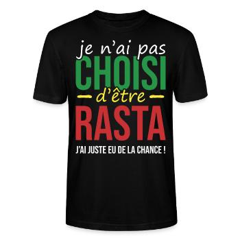 Cadeau pour rasta | rasta chanceux | cadeau drôle - T-shirt bio CRAFTER Stanley Stella Unisexe - noir - Devant - Alina (178cm) & Michal (187cm)