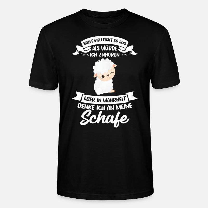 Schafe Schaf Schäfer Geschenk - Stanley/Stella Unisex Bio-T-Shirt CRAFTER - Schwarz