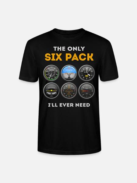 Pilot Aviation Flugzeug Flieger Shirt Sixpack - Stanley/Stella Unisex Bio-T-Shirt CRAFTER - Schwarz