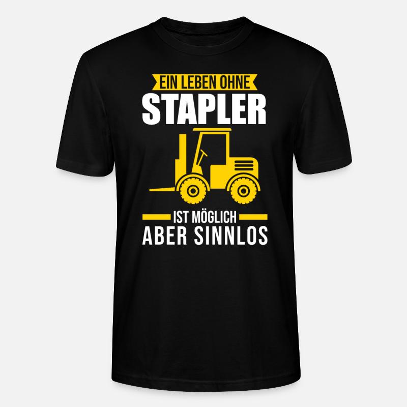 Stapler Staplerfahrer Gabelstapler Geschenk - Stanley/Stella Unisex Bio-T-Shirt CRAFTER - Schwarz