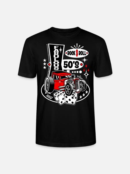 Rockabilly Hot Rod 1950'erne Vintage Rockers 50'erne - Stanley Stella CRAFTER unisex økologisk-T-shirt - sort