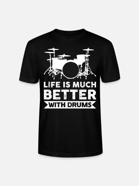 Drums Drummers play drums - Stanley/Stella CRAFTER Unisex Organic T-Shirt - black