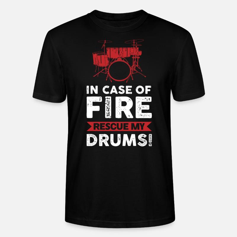 Drums Drummers play drums - Stanley/Stella CRAFTER Unisex Organic T-Shirt - black