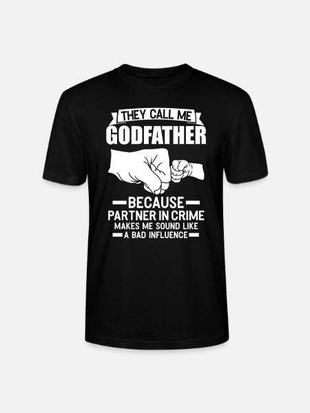 Sponsor Godfather Family Gift - Stanley/Stella CRAFTER Unisex Organic T-Shirt - black