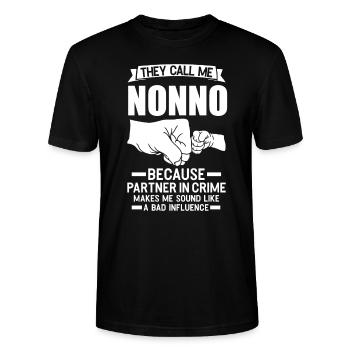 Cadeau de famille Nonno Nonno - T-shirt bio CRAFTER Stanley Stella Unisexe - noir - Devant - Alina (178cm) & Michal (187cm)
