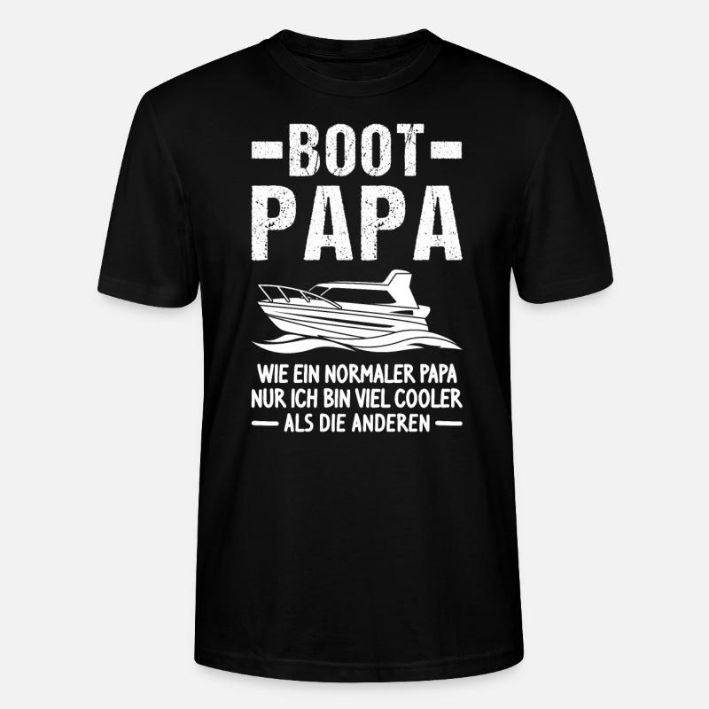 Boot Papa Motorboot Geschenk - Stanley/Stella Unisex Bio-T-Shirt CRAFTER - Schwarz
