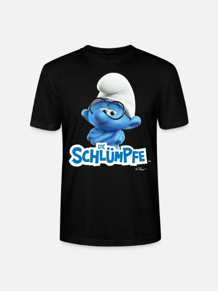 Smølfer Schlaubi Smurf Logo - Stanley Stella CRAFTER unisex økologisk-T-shirt - sort