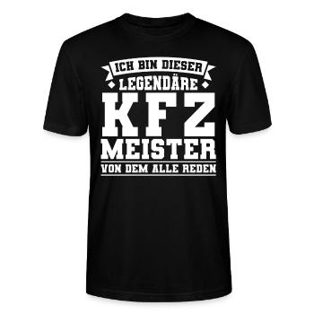 KFZ Meister KFZ-Mechaniker Kfz-Mechatroniker - Stanley/Stella Unisex Bio-T-Shirt CRAFTER - Schwarz - Vorne - Alina (178cm) & Michal (187cm)