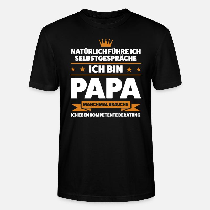 Papa Kinder Eltern Geschenk - Stanley/Stella Unisex Bio-T-Shirt CRAFTER - Schwarz
