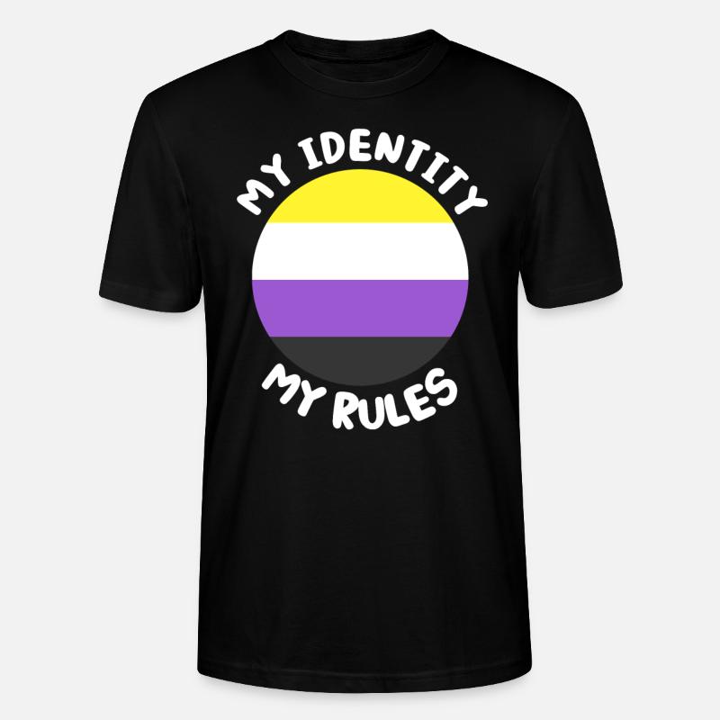 Non-binary non-binary flag LGBTQ gift - Stanley/Stella CRAFTER Unisex Organic T-Shirt - black