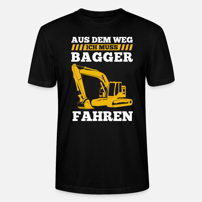 Bagger Bauplatz Baggerführer Geschenk - Stanley/Stella Unisex Bio-T-Shirt CRAFTER - Schwarz