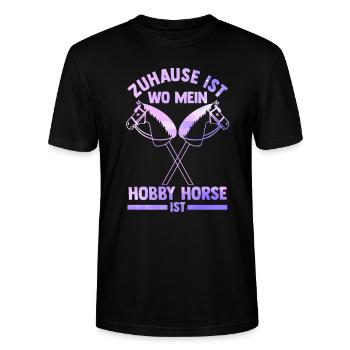 Hobby Horse Pferde Pferdeliebhaber Geschenk - Stanley/Stella Unisex Bio-T-Shirt CRAFTER - Schwarz - Vorne - Alina (178cm) & Michal (187cm)