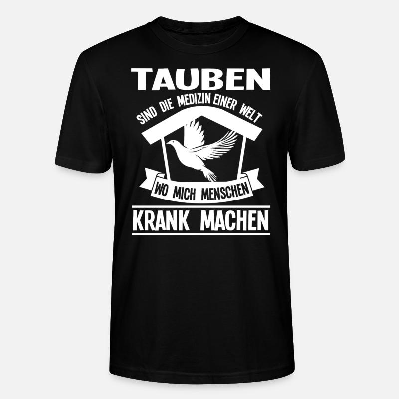 Tauben Vogel Taube Geschenk - Stanley/Stella Unisex Bio-T-Shirt CRAFTER - Schwarz