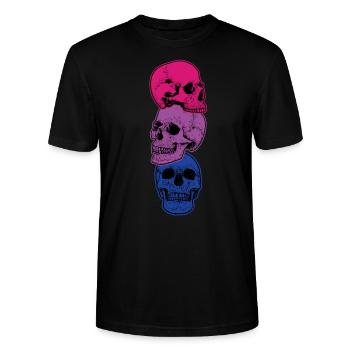 Bisexueller Schädel Bisexueller Schädel - Stanley/Stella Unisex Bio-T-Shirt CRAFTER - Schwarz - Vorne - Alina (178cm) & Michal (187cm)