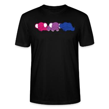 Bisexual Elephant Bisexual - Stanley/Stella CRAFTER Unisex Organic T-Shirt - black - Front - Alina (178cm) & Michal (187cm)