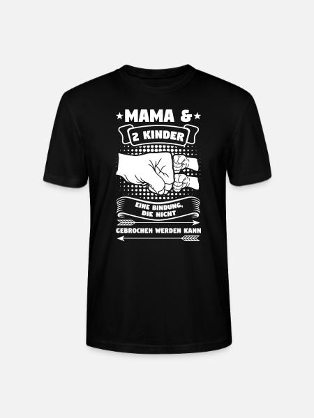 Mama 2 Kinder Mutter Geschenk - Stanley/Stella Unisex Bio-T-Shirt CRAFTER - Schwarz